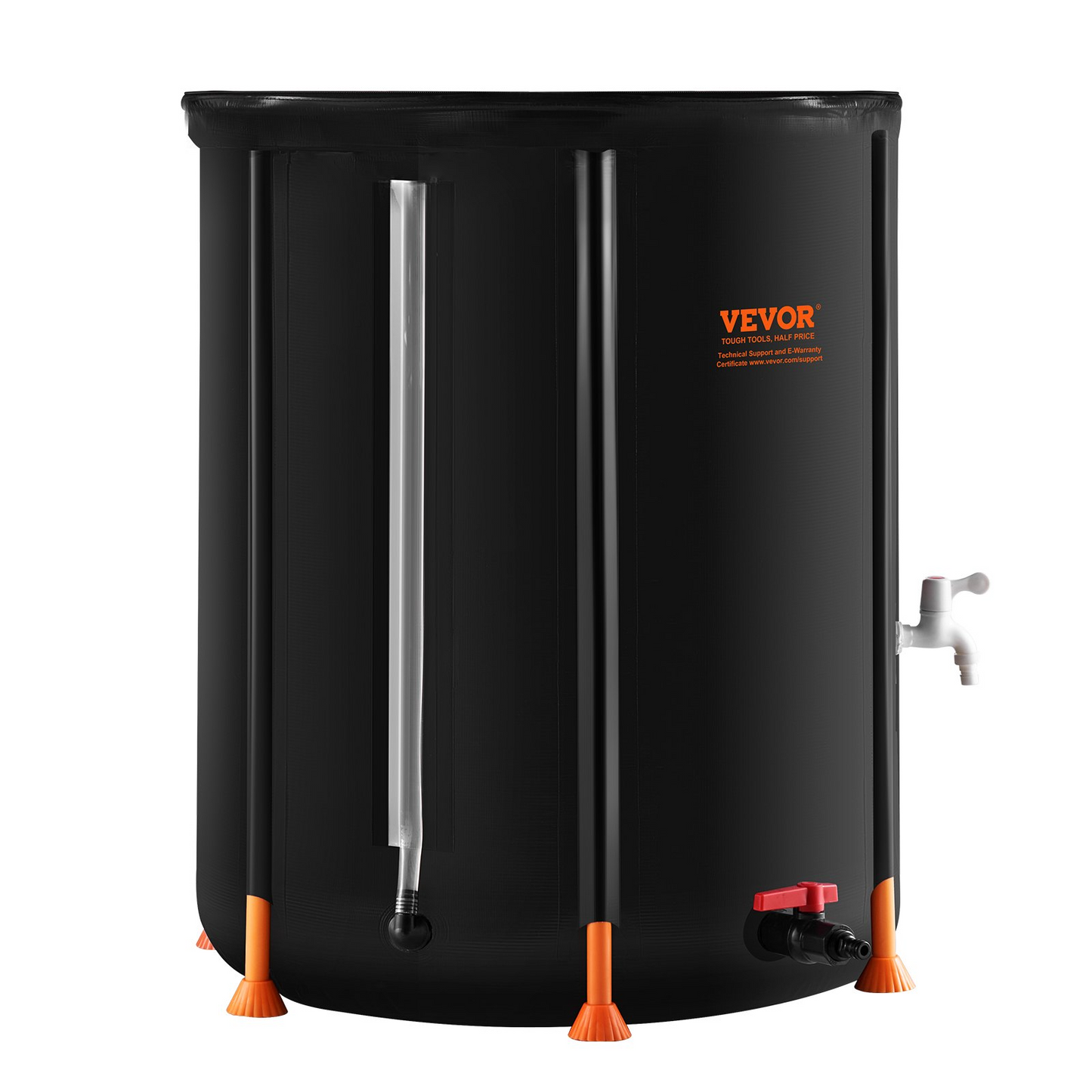 VEVOR Collapsible Rain Barrel 100 Gal Rain Catcher with Spigots and Overflow Kit