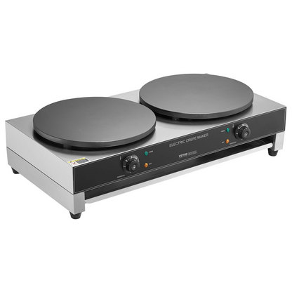 VEVOR 16-Inch Electric Crepe Maker Commercial Crepe Machine 3400W Double Head