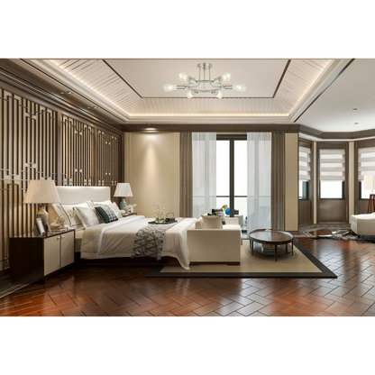 6 Light Modern Sputnik Lights Semi Flush Mount Ceiling Light Brushed Nickel Finished