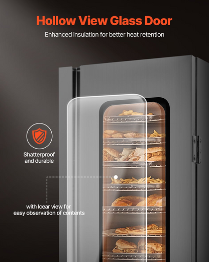 Hot Box Food Warmer 16-Tier Concession Warming Cabinet with Water Tray for Pizza