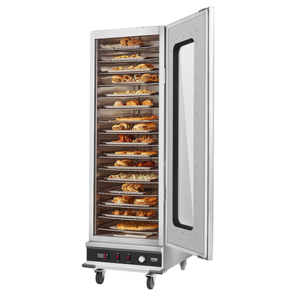 Hot Box Food Warmer 16-Tier Concession Warming Cabinet with Water Tray for Pizza