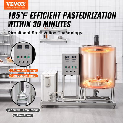 Commercial Milk Pasteurization Machine 150L Pasteurizer for Milk Sterilization