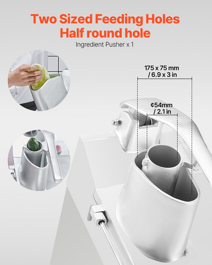 Food Processor Vegetable Chopper w/ 6 Blades Food-Grade Stainless Steel Blender