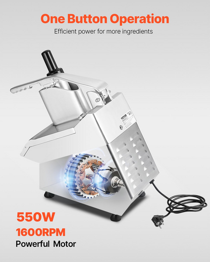 Food Processor Vegetable Chopper w/ 6 Blades Food-Grade Stainless Steel Blender
