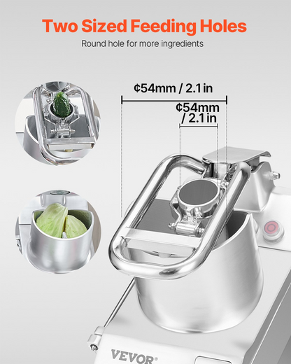 Food Processor Vegetable Chopper w/ 6 Blades Food-Grade Stainless Steel Blender