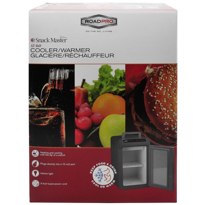 RoadPro RP5653SF 12-Volt Snackmaster Cooler/Warmer Electric Cooler for Truckers Medium Gray